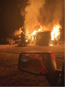 Firefighters arrived on the scene within minutes of receiving a call, but the flames had already engulfed the unoccupied single-wide mobile home.